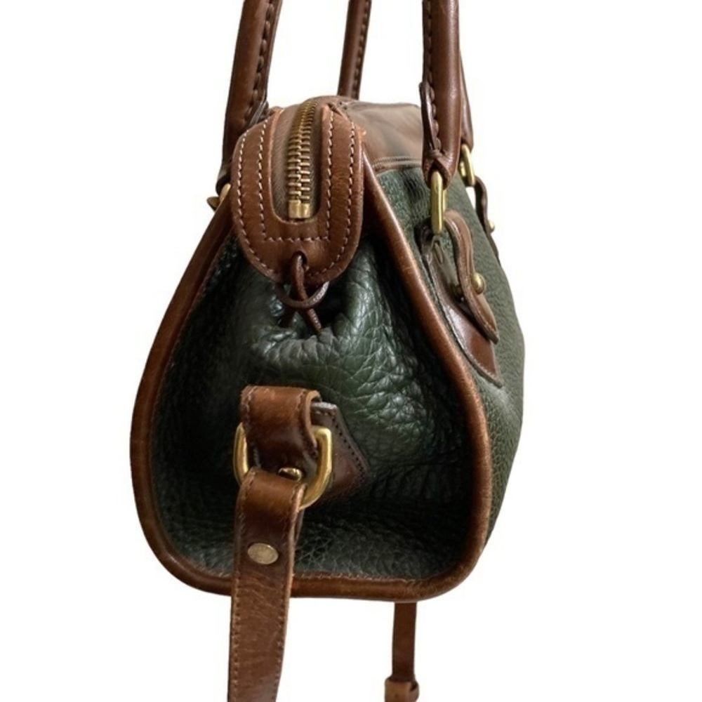 Dooney and Bourke A6 AWL rare green brown all weather leather satchel 2way bag - Picture 2 of 9